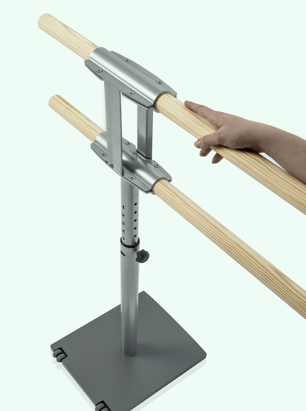 Height-adjustable double ballet barre