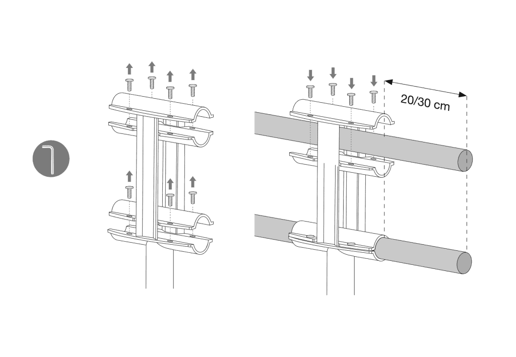 POTELET MOBILE POUR BARRE DE DANSE DOUBLE