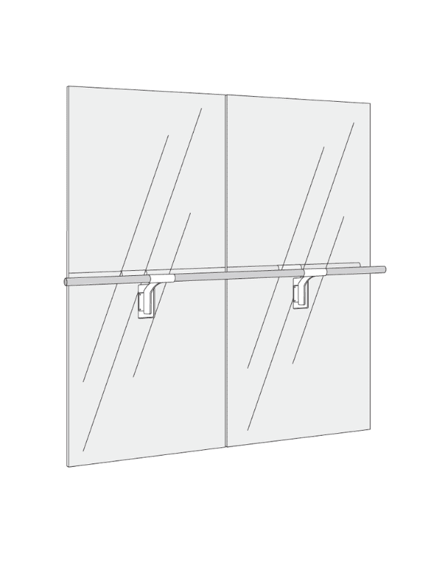 Set de 2 miroirs muraux Amadeus et barres murales Arabesque de 2m