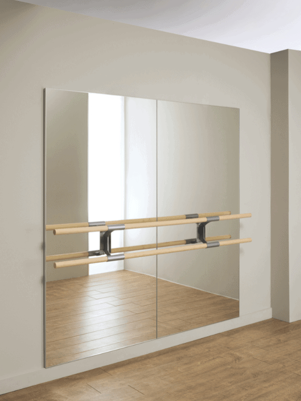 Set de 2 miroirs muraux Amadeus et barres murales Arabesque Double de 2m