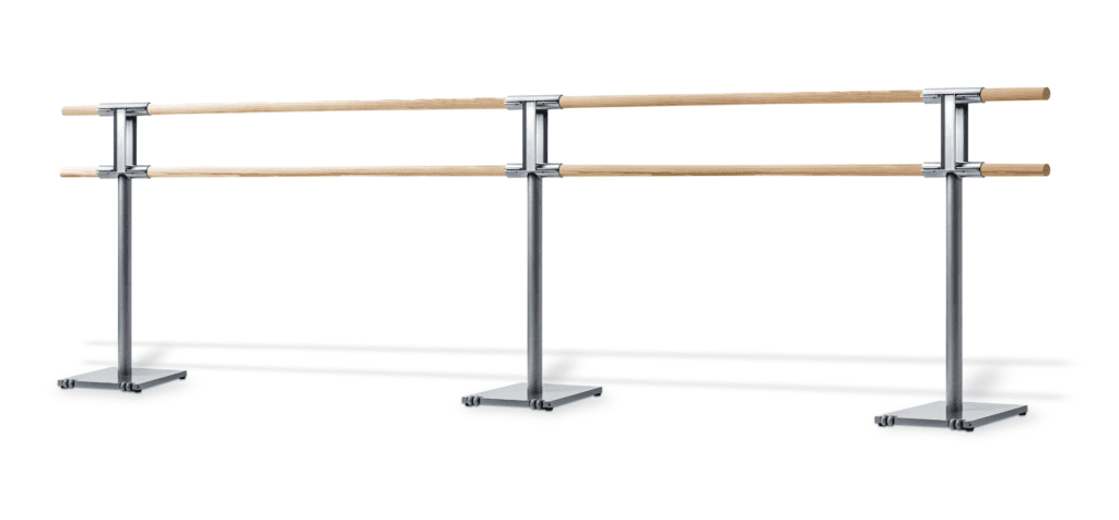 Double barre de danse classique professionnelle Pina avec 3 supports