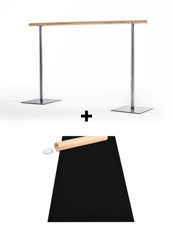 Pack 1.5m Prima home ballet barre & Ondine reversible dance mat